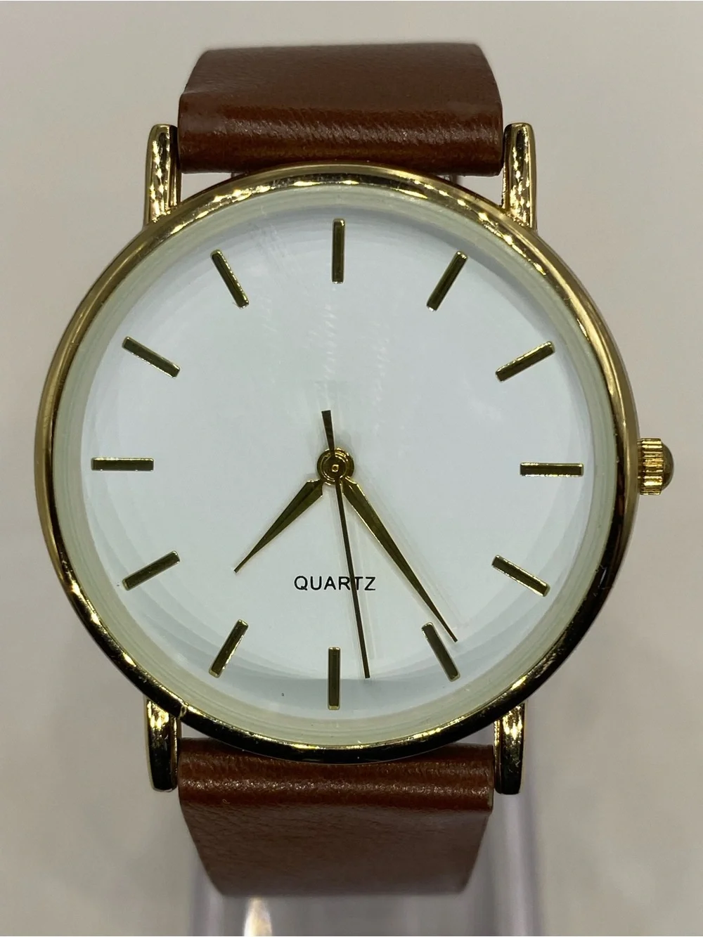 Men’s ^^^ Classic *** Tan  Leather Men's Watch /  Gold Case *** Quartz ^^^